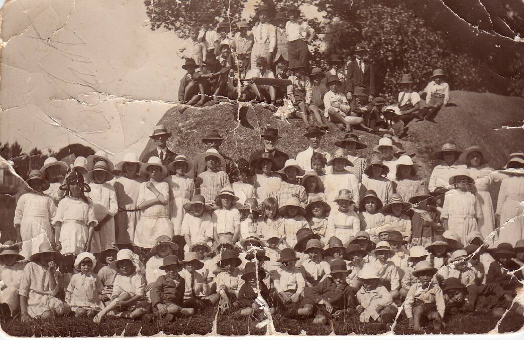 Presbyterian Sunday School picnic at the 'Mill Paddock' c.1923. Picture: Supplied