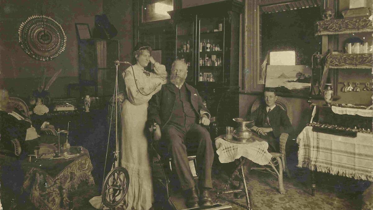 Loo Loo Ruth Amesbury alonside Mr Healy in the dental chair c. 1900. Picture supplied
