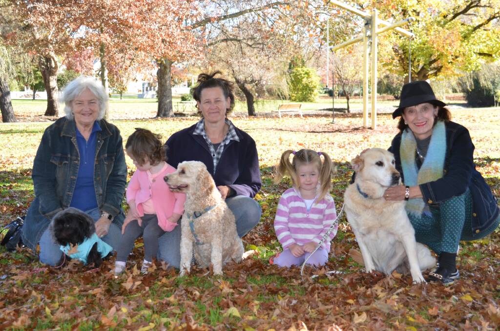WALK FOR A CAUSE: Judy Fraser with Sally, Brooke and Emily Halloran and Brigitte Burridge gearing up for the Million Paws Walk in Glen Innes.
