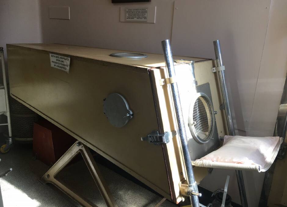 Piece of the past: The iron lung on display in the medical wing at The Land of the Beardies History House Museum and Research Centre.