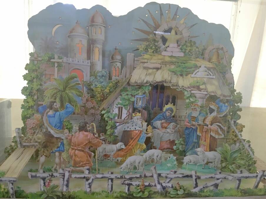 Colourful reminder: This pop-up nativity scene Christmas card is one of the wonderful memories of the past at the Land of the Beardies Museum.