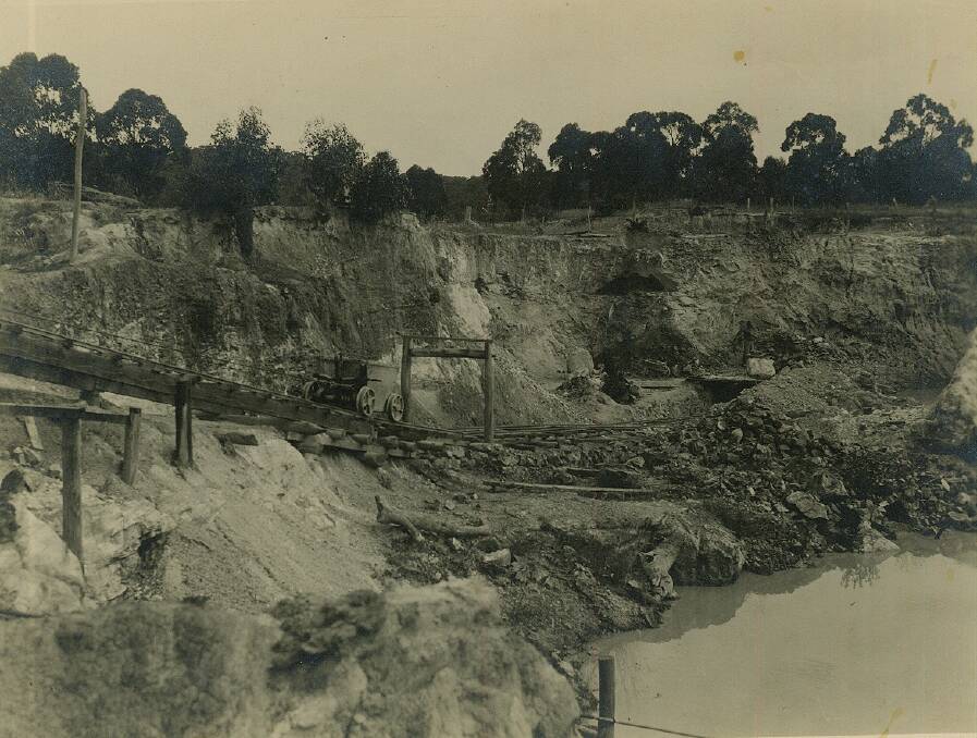 Part of our industrial heritage: The brickworks clay quarry in 1948.