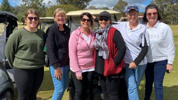 ALL SMILES: Some of the ladies who took part in the Inverell Golf Club charity event on Sunday.