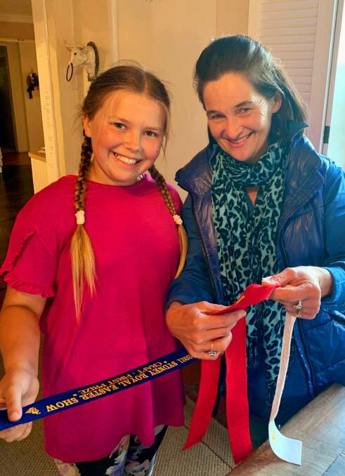 Mary Hollingworth believes Allegra Pinferi may be the first person from Glen Innes to win ribbons in the junior classes of Sydney Royal's Fine Arts competition, and she was one of the youngest entrants.