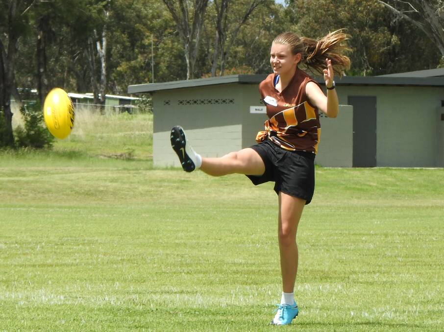 BEST FOOT FORWARD: Montana Harvey is part of the NIAS Aussie Rules squad who will take on the Academy Games this weekend. 