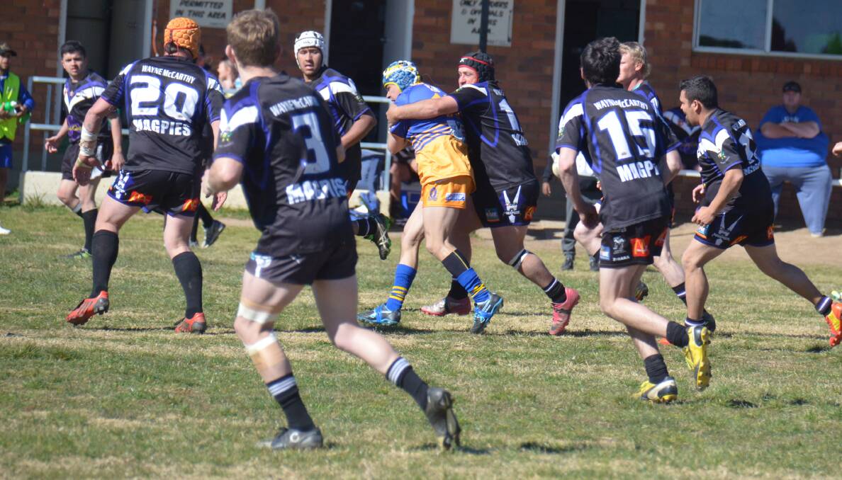 GONE: Glen Innes Magpies reserve grade in action last year. The Magpies will not field a reserve grade team for the remainder of the 2018 season. 