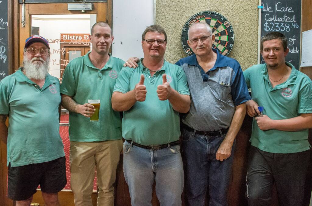 VICTORIOUS: Mark Green, Codey Guise, Greg Wilkins, John Daley and Dean Swaffer. Photo: Brenton Hodge. 