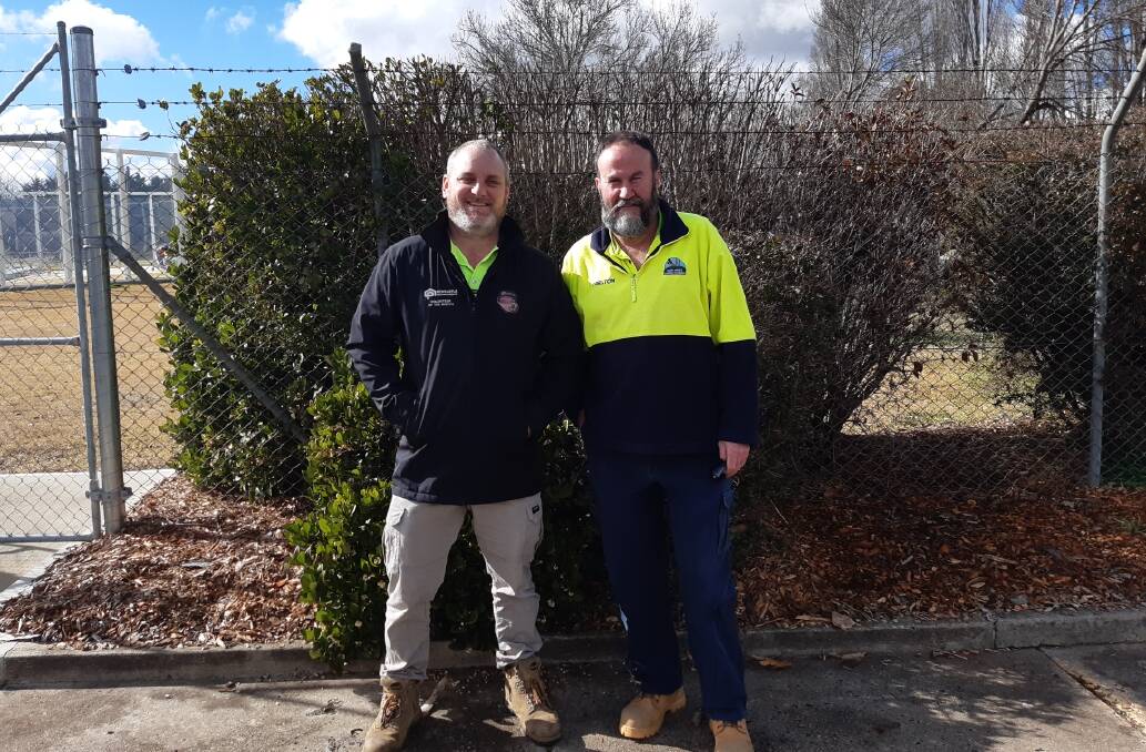 HONOURED: Troy Arandale, pictured with Preston Parkes, was named Northern Inland Football's volunteer of the month for July. Photo: Supplied. 