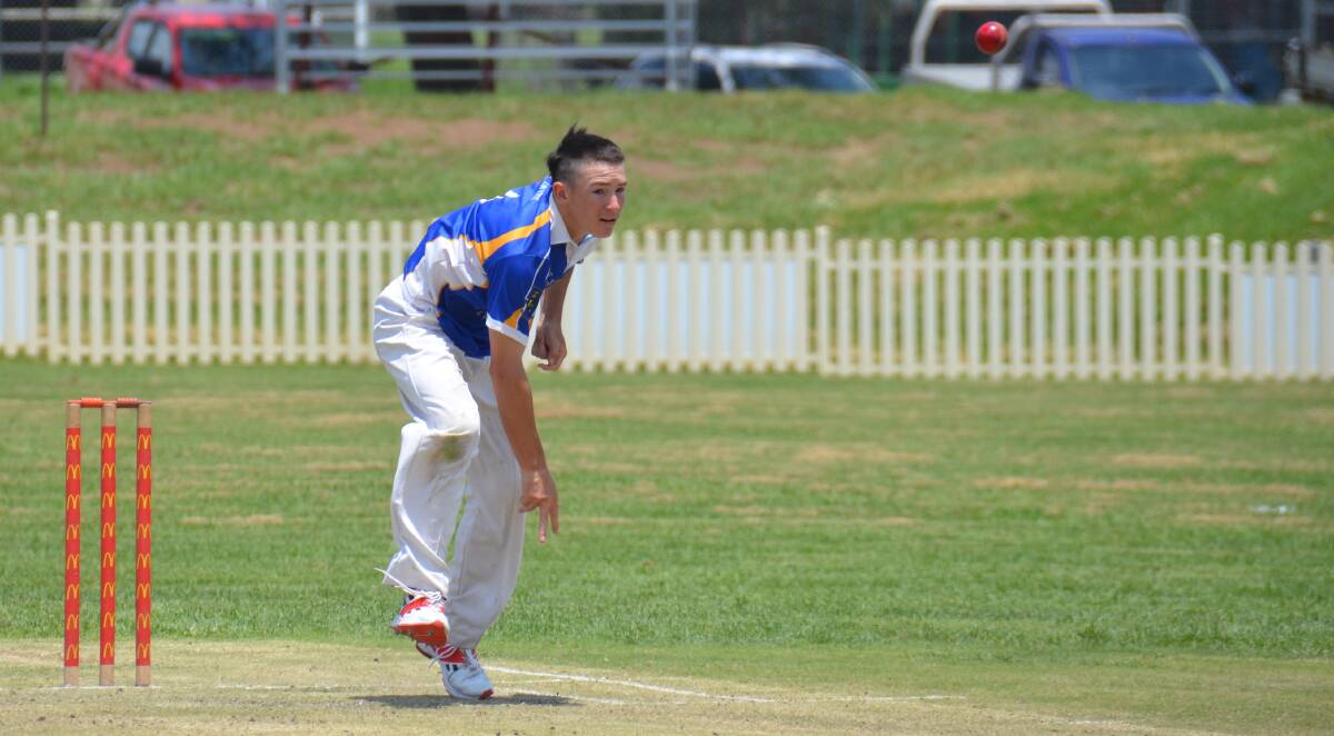 Kaleb Hope opened the bowling for Glen Innes on Saturday. 