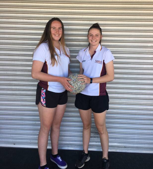 NEXT LEVEL: Liz Chard and Emily Burton are in the Netball NSW Regional Talent Squad. 