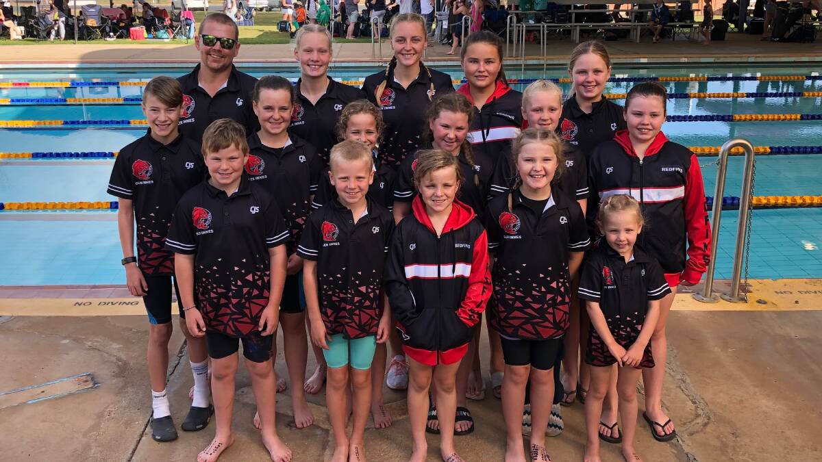IN THE WINNINGS: 14 members of the Glen Innes Redfins competed in the carnival at Inverell. 