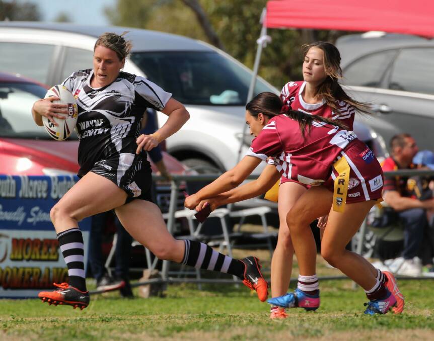 Courtney Watts was the Magpies lone tryscorer in Sunday's grand final. Photo: Lynnette Sims. 
