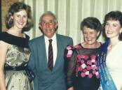 Jane Houston the 1987 Showgirl winner, with Bill Hughes, Marie O'Hara and Caryn Little the Miss Showgirl of 1989. Picture supplied. 