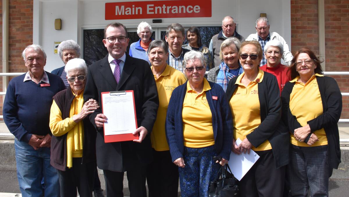 Members and supporters of the Glen Innes Hospital Auxiliary at the launch of a community petition to raise $20 million for the hospital.