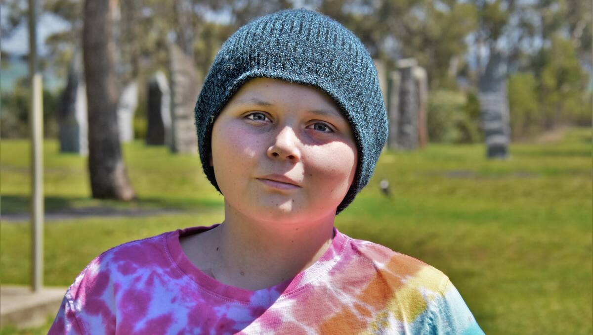 Bradley Knox, 11, is on a welcome break back in Glen Innes with his family after months of treatment for cancer in a Sydney hospital.