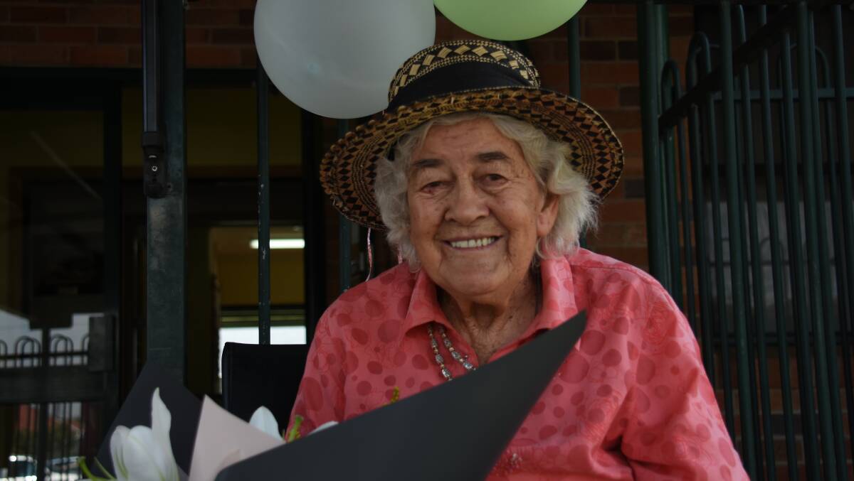 GRINNERS: Valmae Burey has been an active participant at the West Glen Innes infant school for decades.