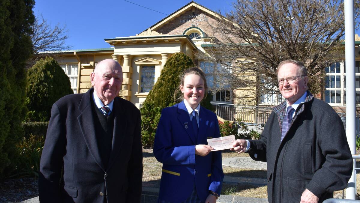LAST OFFERING: The Buddee trustees hand over a cheque of $11,000 to the new generation at Glen Innes High school. The fund has been running for nearly 60 years.