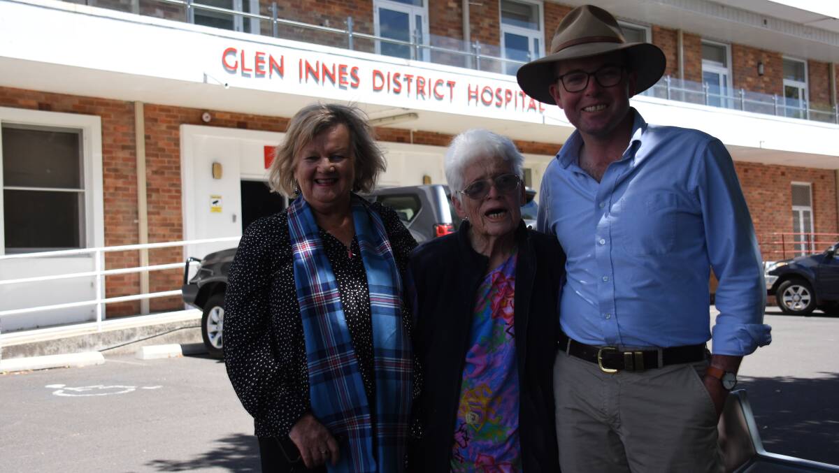 Mayor Carol Sparks, with Hospital Auxiliary life member Jan Sharman and Adam Marshall.

