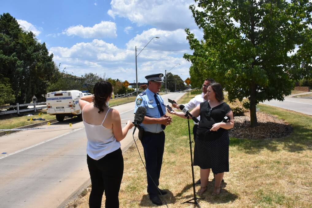 Assistant Commissiner Geoff McKechnie was interviewed by media at the scene the next morning. Photo: Andrew Messenger
