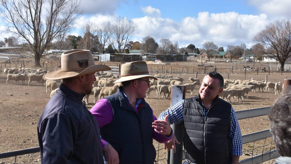 Colin Say and Co's Shad Bailey with Minister for Agriculture Adam Marshall and Deputy Premier John Barilaro. 
