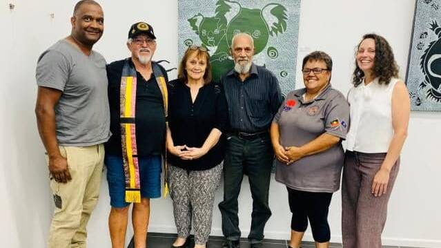 Bob Blair, Lloyd Hornsb, Margaret Whitfield, Shane Leavy, Margaret Patterson and Chris Fyfe sign off on the plan for a Northern Highlands First Nations Festival. 