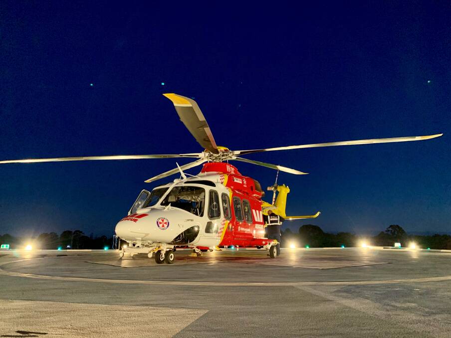 The Westpac helicopter flew the man out after he was assessed as suffering a serious injury. Photo: Westpac Rescue Helicopter Service