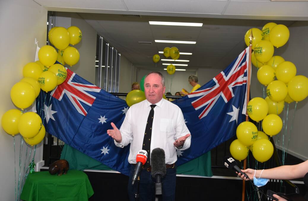PREFERENCING PICK: Barnaby Joyce launches the Nationals Party campaign in Tamworth. The party will recommend its voters in his New England electorate preference One Nation second. Photo: Andrew Messenger