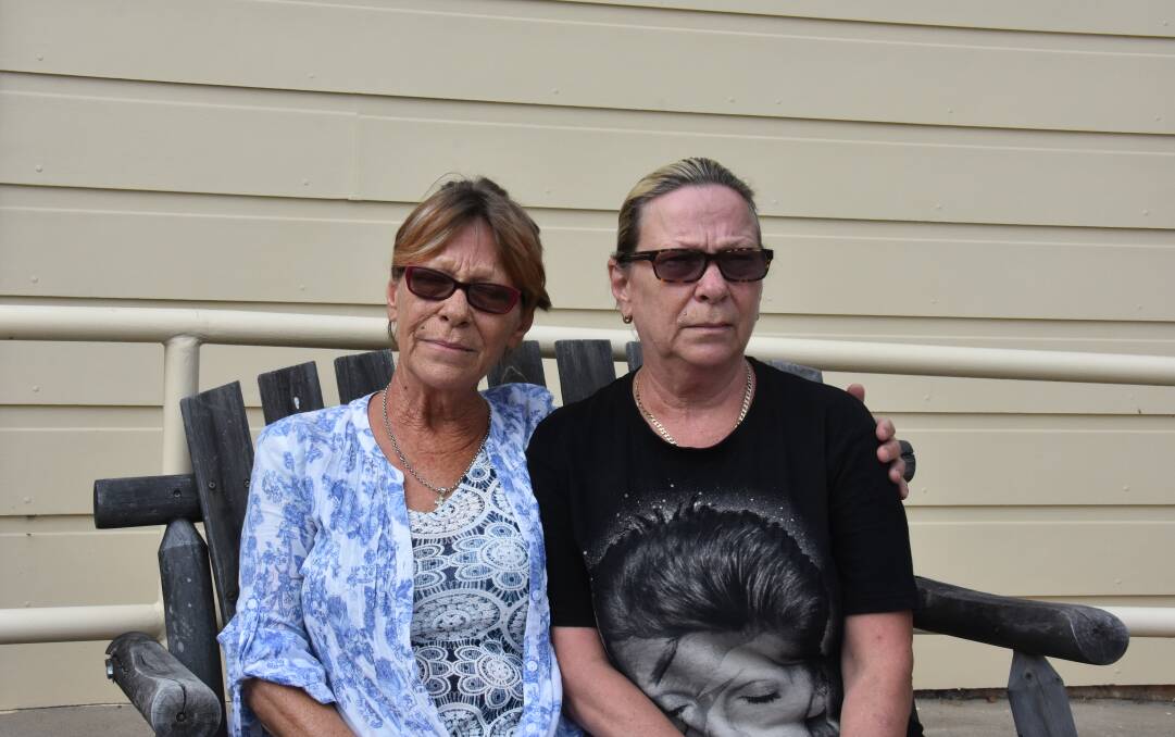 SISTERS: Lesley Newman, pictured right, with Kim Blythe on Monday in Glen Innes. Photo Andrew Messenger