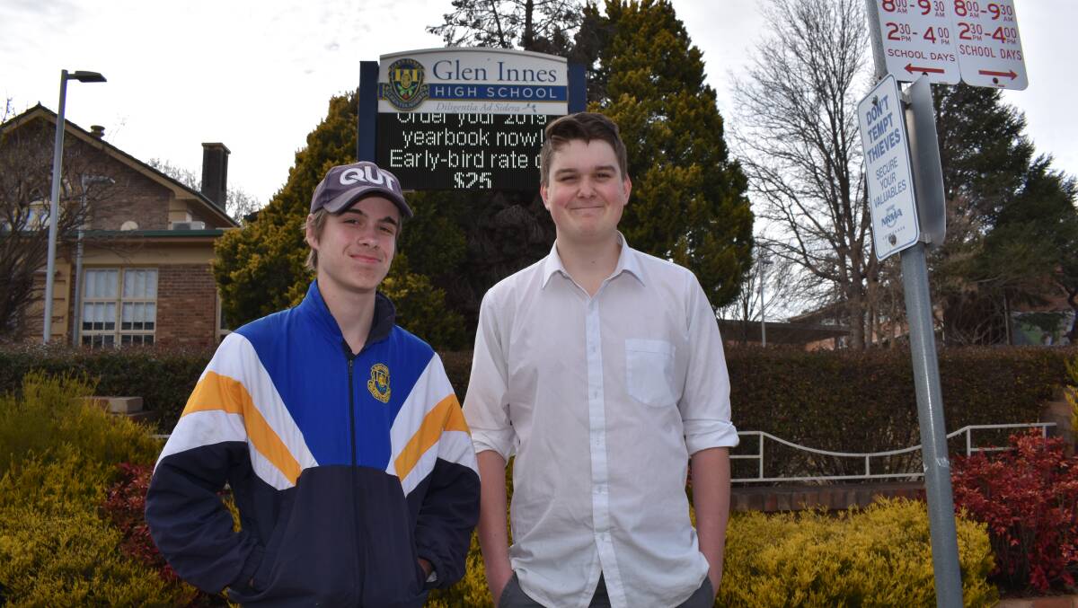Alec Eastwood and Blake Hahn, year 11 and 10 students at the Glen Innes High school, will participate in the 2019 NSW Public Schools State Drama Ensemble at the end of the month.