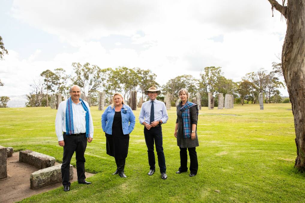 The State Government has provide a $140,000 30th birthday present for the Australian Celtic Festival, with Glen Innes Severn Council grants officer Richard Quinn, tourism officer Rhonda Bombell, Northern Tablelands MP Adam Marshall and councillor Lara Gresham.