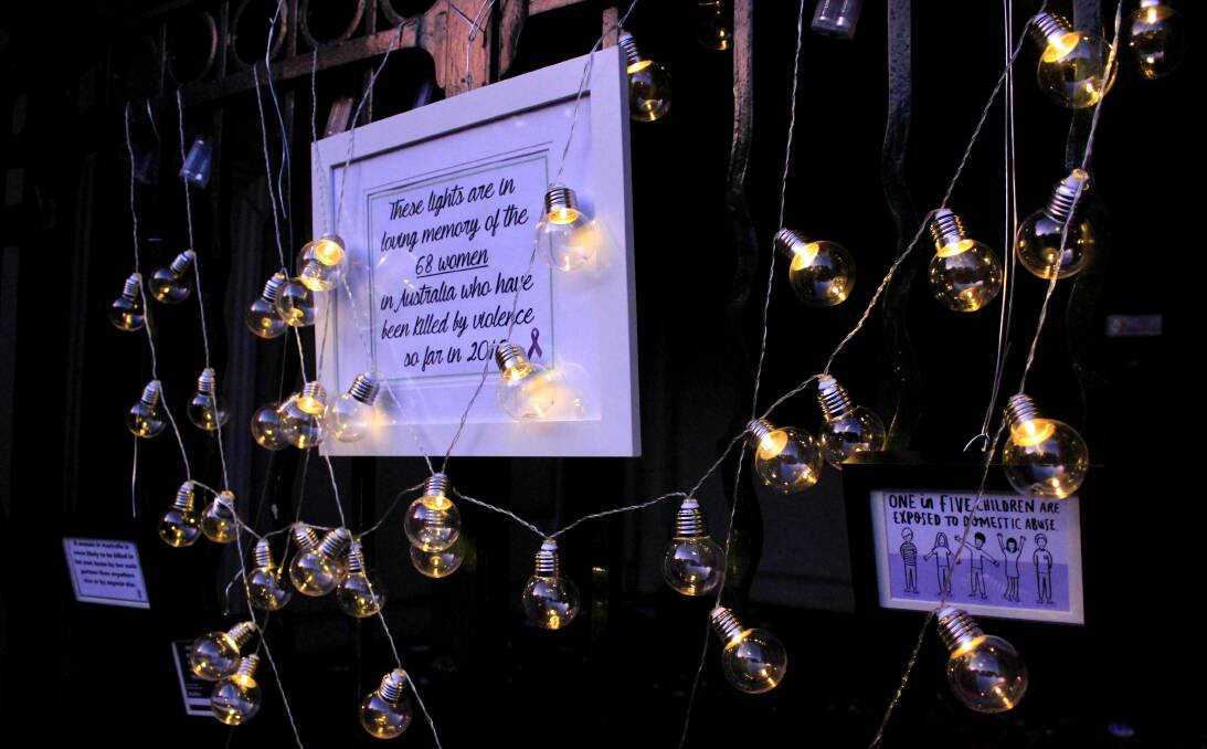 MEMORIAL: Lights hung at the Reclaim the Night rally in Armidale, each bulb represented the life of a woman lost to domestic violence this year in Australia. As of November there were 68 light bulbs that hung from the fence.