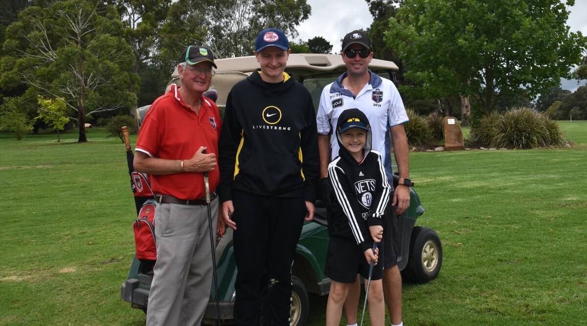 FAMILY DAY OUT: Bill Munro, Hunter Munro, David Munro and Logan Munro hit the golf course. Photo: Hannah Frost. 