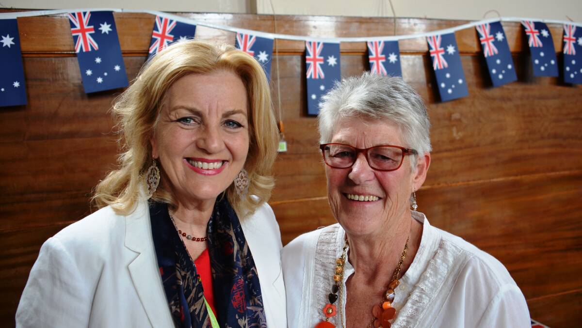 Australia day committee chairperson Jan Lemon (right) at the 2016 Australia day celebrations with ambassador Jean Kitson.