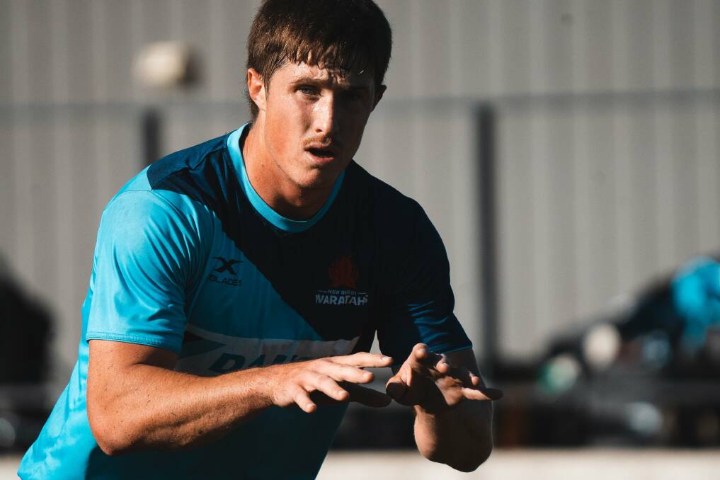Bring it on: Alex Newsome can't wait to run out for the Waratahs against the Reds in a couple of weeks. Photo: Julius Dimataga.