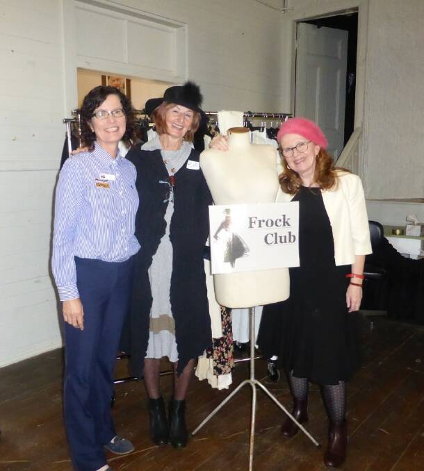 Lois Hennes and Ruth Povall, from Frock Club, with supporting partner GLENRAC's Julie Firth, at the Deepwater Frock Club event in April. Photo supplied.