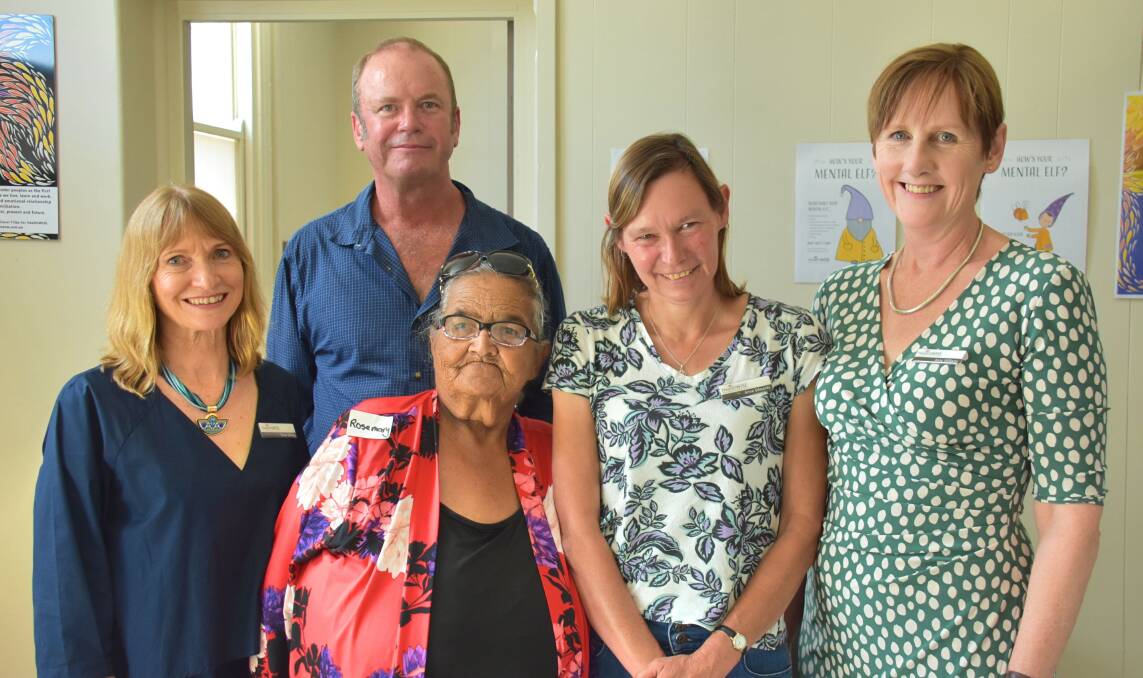 HELPING THE COMMUNITY: HealthWISE CEO Fiona Strang, mental health clinician Malcolm Watts, Aboriginal elder Rosemary Curtis, mental health clinician Anne Edwards, and integrated care manager Anne Williams. Picture: Nicholas Fuller