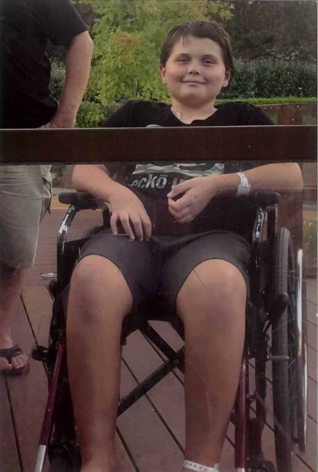 BRADLEY: Eleven-year-old Bradley Knox is undergoing chemotherapy in Sydney, to treat his bone tumour.