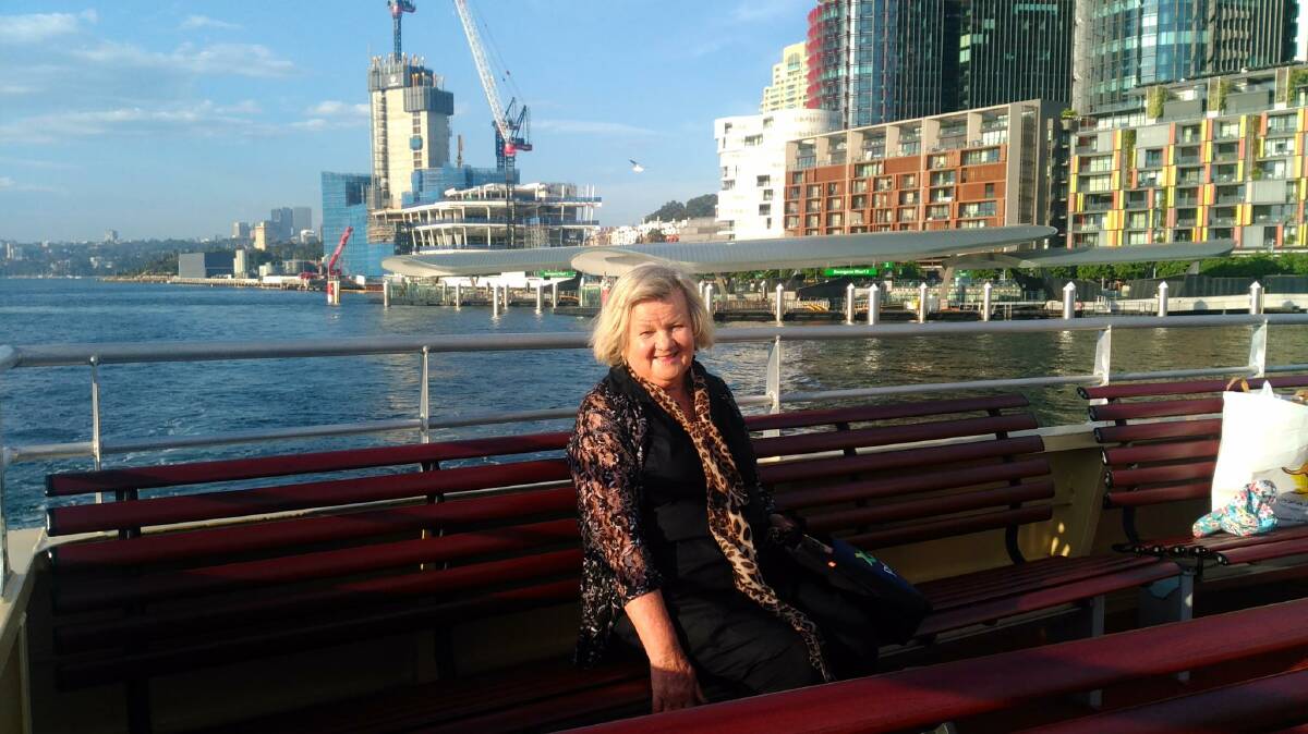 Glen Innes mayor Carol Sparks taking a break from professional development on Sydney harbour.