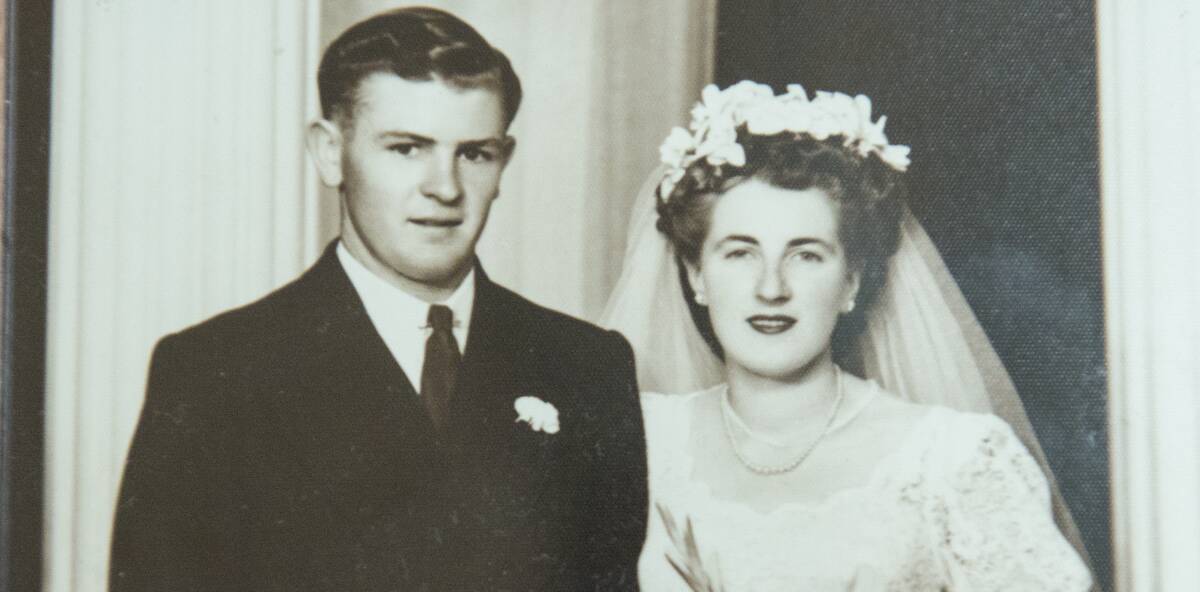LONG-LASTING: Bill and Elaine Edmunds on their wedding day on December 28, 1949 at the Glen Innes Presbyterian church.