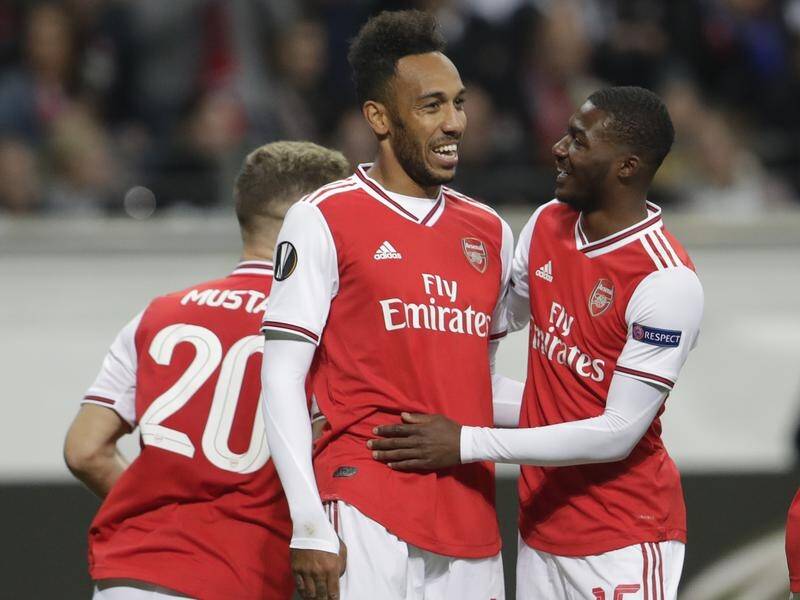 Arsenal have scored three and kept a clean sheet in their Europa League opener in Frankfurt.