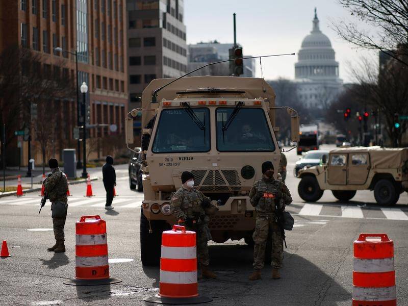 The National Guard is in place near the Capitol for possible protests in Washington DC.