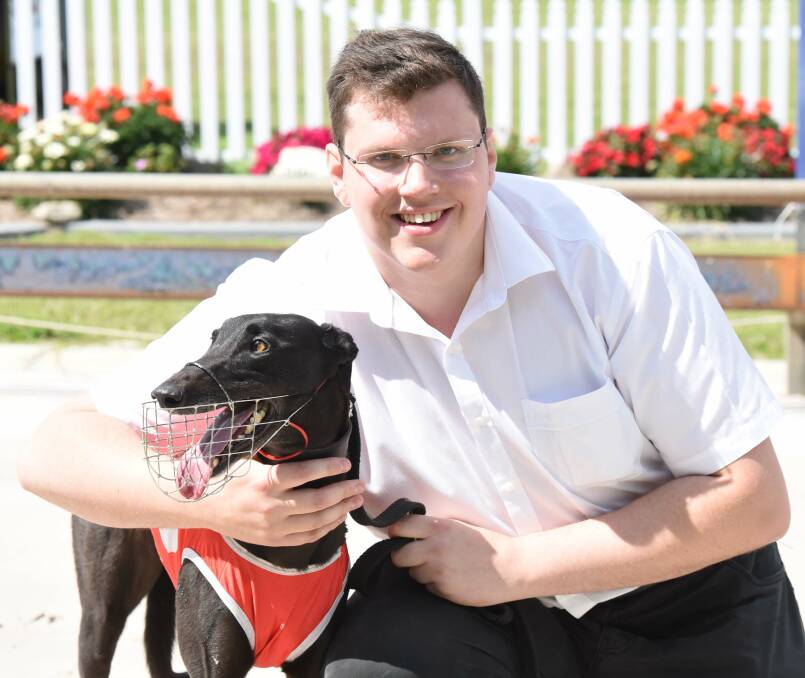 NEW TALENT: Liar Teller with Will Griffiths after the young trainer won his first race at Casino last week. Photo: Lisa Vanderstok.