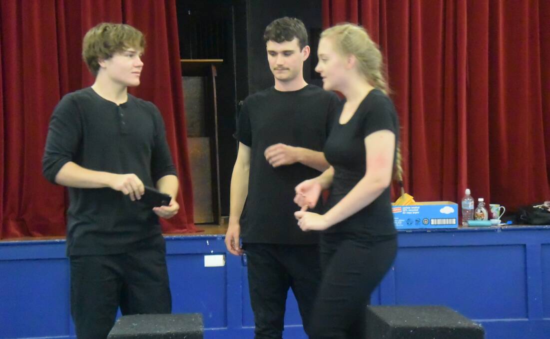 Dux, Tom Macansh (left) plus 2nd and 3rd, Lachlan Martin and Emily Walmsley in the drama they wrote themselves.