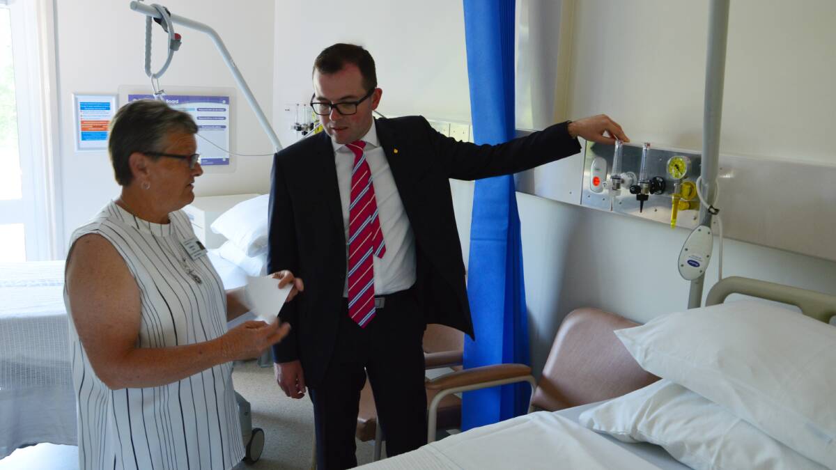 Hospital Manager Cathryn Jones and Adam Marshall at the hospital last week.