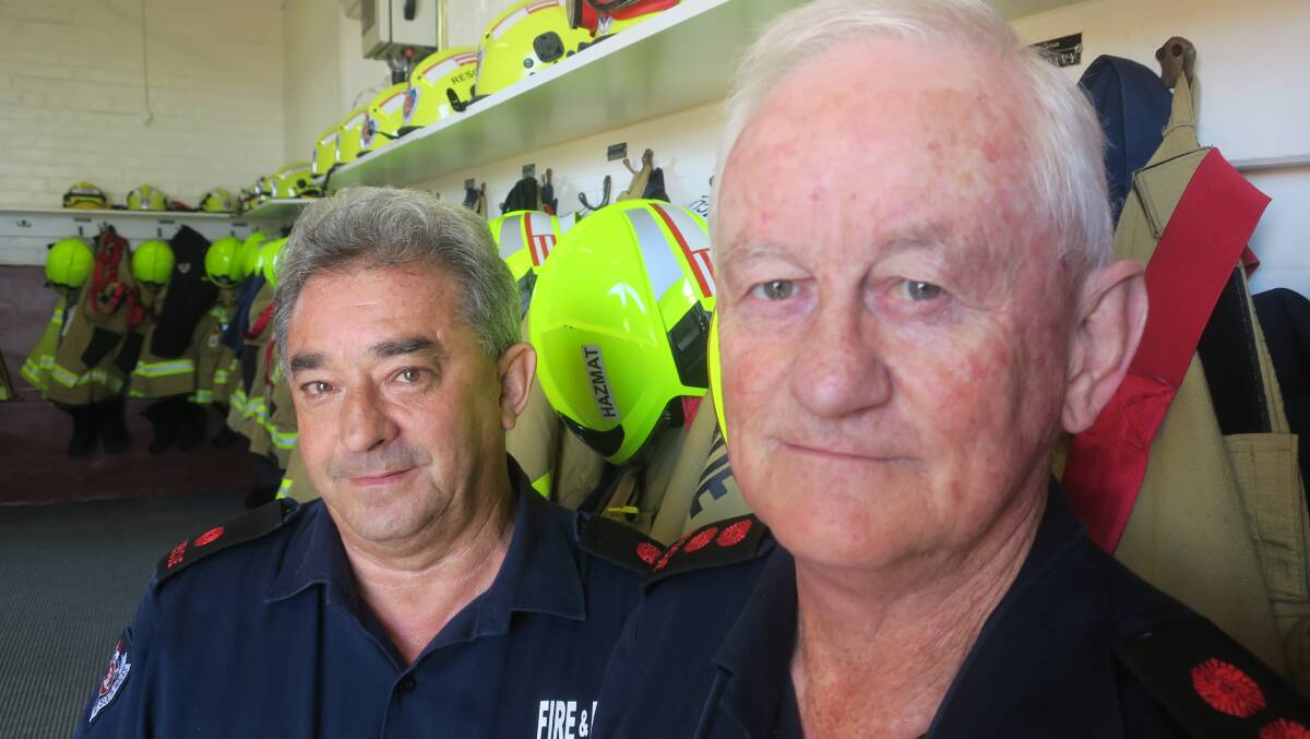Captain Earl Sharman (right) and Deputy Captain Vince Davy, Glen Innes Fire Brigade.