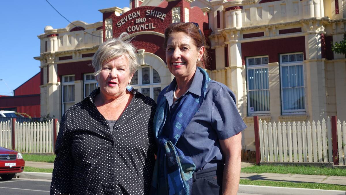 Carol Sparks and Dainne Newman in front of the building they want turned into a youth centre.
