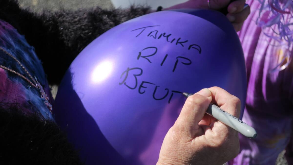 Friends of the 19-year-old passenger who died when the ute she was being driven in left the road and hit a tree on August 13 gathered to remember her at the site of the crash.  They released purple balloons - her favourite colour - and gave speeches.  She was remembered as "a girl with a big heart".
