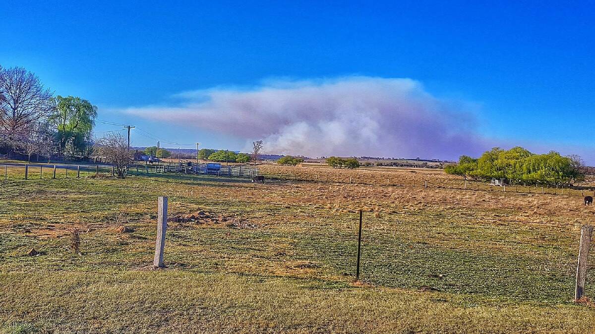 The fire could be seen from Glen Innes, 15 kilometres away. (Picture, courtesy Fire & Rescue NSW, Station 302 Glen Innes).