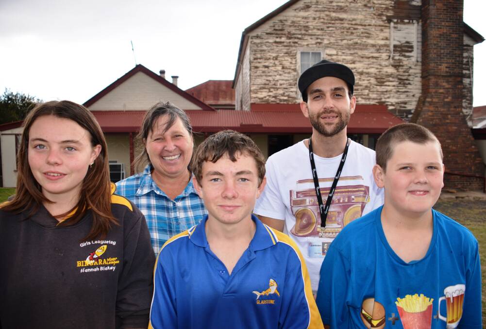 Youth Consultative Team members Hannah and Matthew Blakey and Nathan Kirk with Trish Thomas and Duke Bailey from Pathfinders.