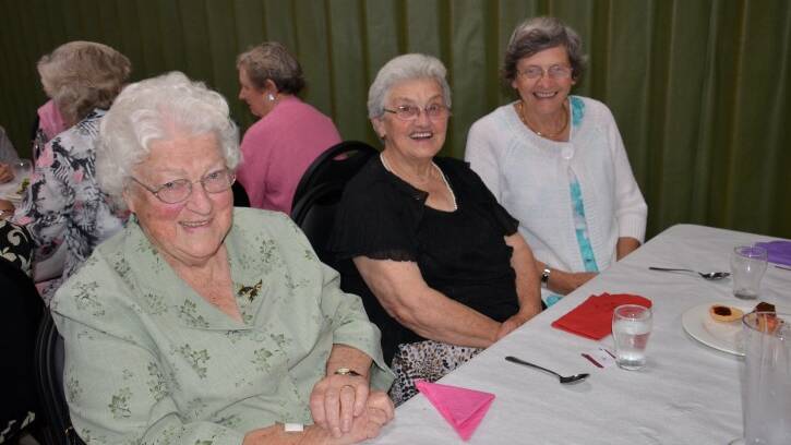 Seniors Week luncheon: Josey Black, Doreen Williamson and her sister Joan Gallagher.